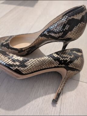 Jimmy Choo Snakeskin High Heel Pumps in Gold and Black